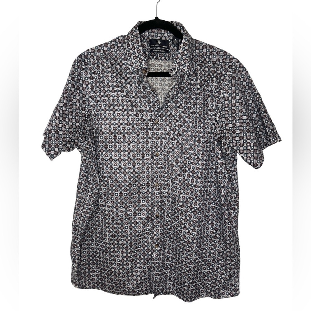 Hart Schaffner Marx Patterned Button Down Shirt -… - image 1